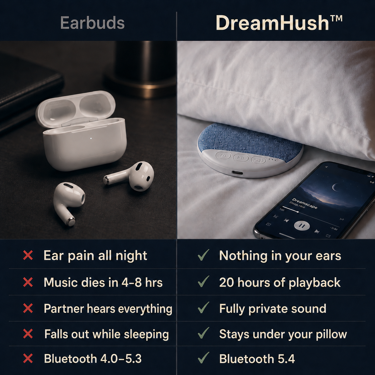 Olivéa DreamHush™ Pillow Speaker